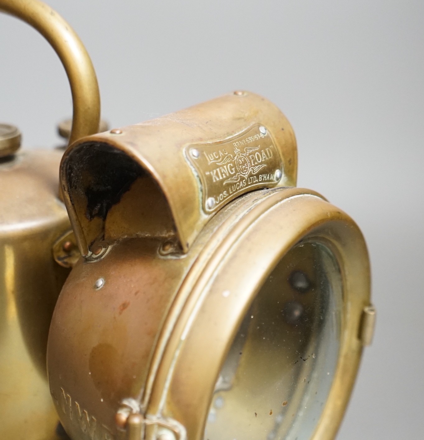 A LNWR railway inspection lamp, company ceased trading in 1922, 26cms high